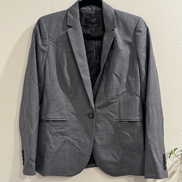 J. CREW Women’s 4 Gray Super 120’s Wool Single Button Campbell Blazer Career - Picture 1 of 8